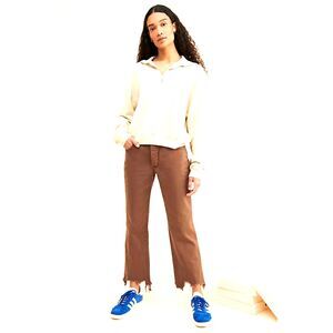 We The Free Maggie Mid-Rise Straight-Leg Raw Frayed Hems Jeans 24